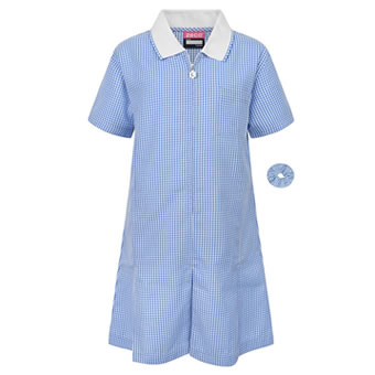 blue gingham school dress