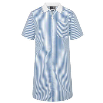 blue striped school summer dress