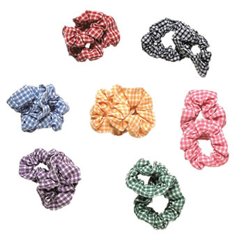 gingham school scrunchies multiple colours